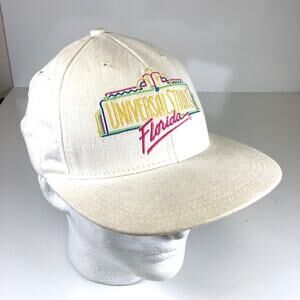 Vtg Universal Studios Florida White Snapback Hat Cap 1980s Miami Vice USA Made